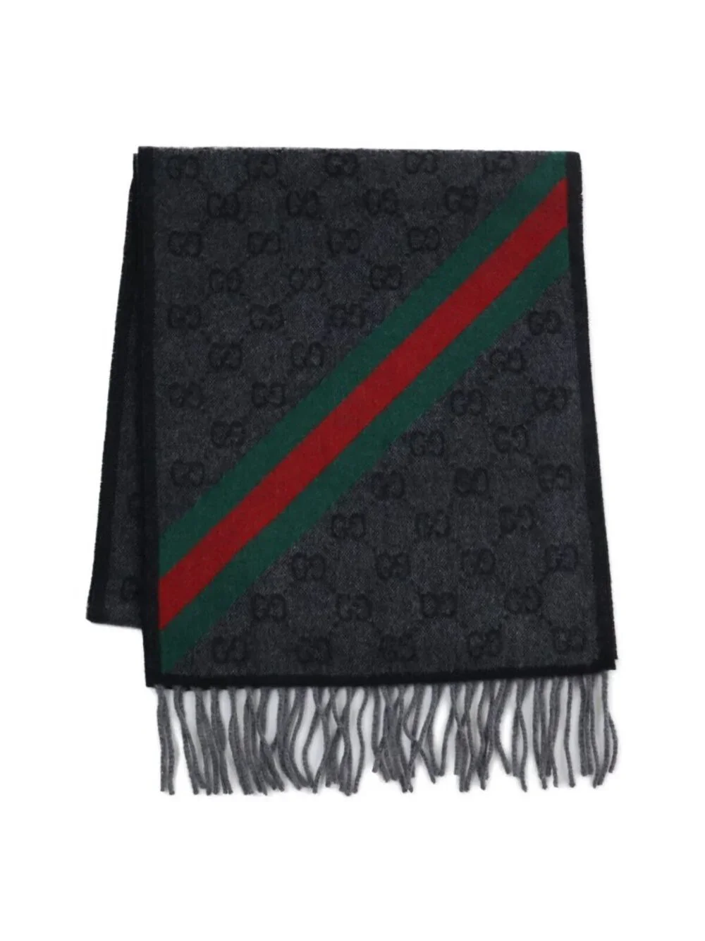 Gucci GG Pattern Sherry Line Wool Fringe